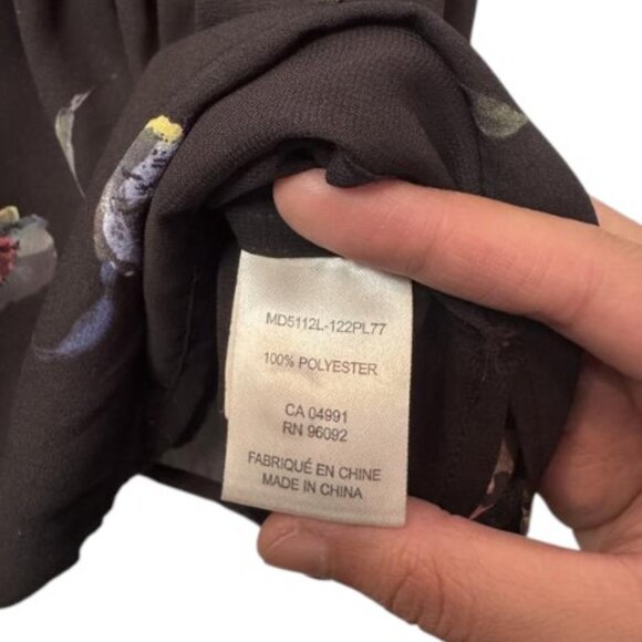 Lila Rose navy blue floral long sleeve ruffle dress size 2 - Picture 8 of 8